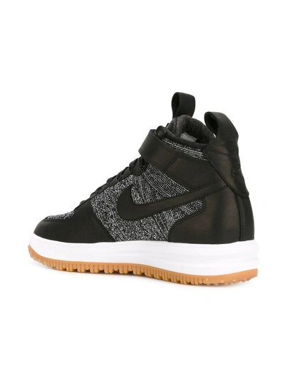 Nike 'lunar Force 1 Flyknit Workboot' Sneakers - Black In Black