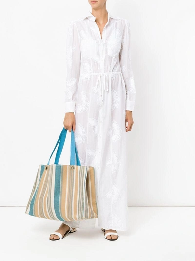 Shop Amir Slama Embroidered Silk Beach Dress - White