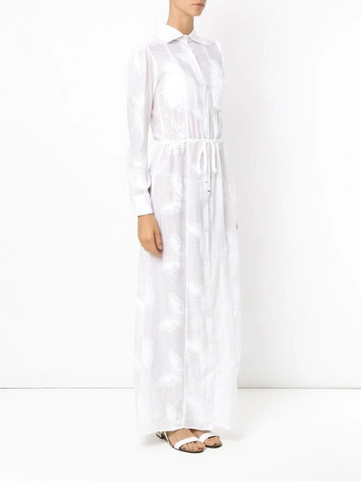 Shop Amir Slama Embroidered Silk Beach Dress - White