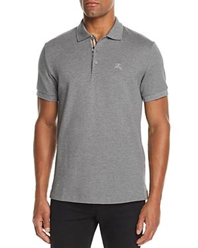 Shop Burberry Hartford Regular Fit Polo Shirt In Medium Gray Melange