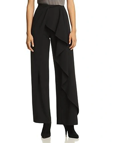 Shop Alice And Olivia Alice + Olivia Verdell Ruffled Wide-leg Pants In Black