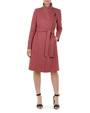 Ted Baker Sandra Belted Wrap Coat In Coral | ModeSens