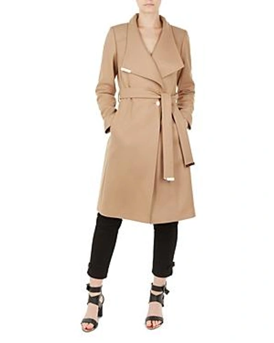 Shop Ted Baker Sandra Belted Wrap Coat In Camel