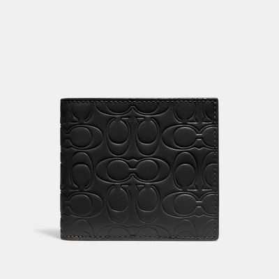 Shop Coach Double Billfold Wallet In Signature Leather In Black