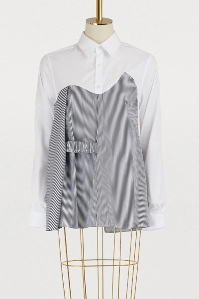 Shop Aalto Cotton Striped Shirt In White