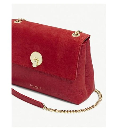 Shop Ted Baker Sorikai Leather Cross-body Bag In Red