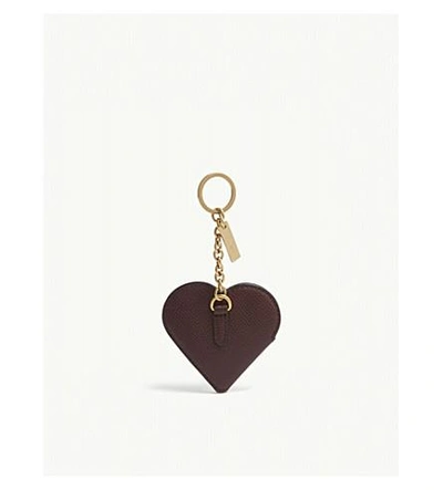 Shop Mulberry 心脏 皮革 肖像 钥匙圈 In Oxblood