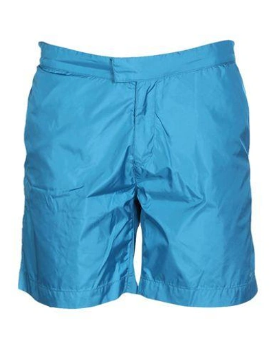 Shop Tomas Maier Swim Shorts In Turquoise
