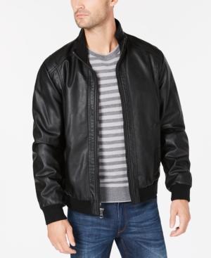 calvin klein faux leather bomber jacket