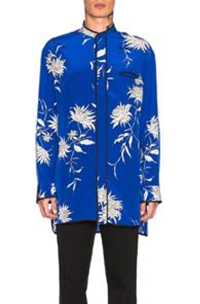 Shop Haider Ackermann Biais Detail Shirt In Blue,floral