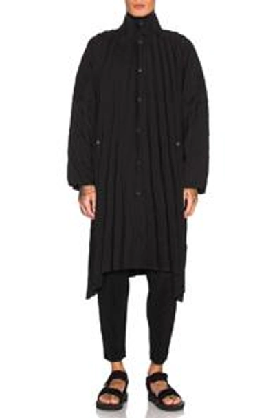 Shop Issey Miyake Homme Plisse Edge Coat In Black