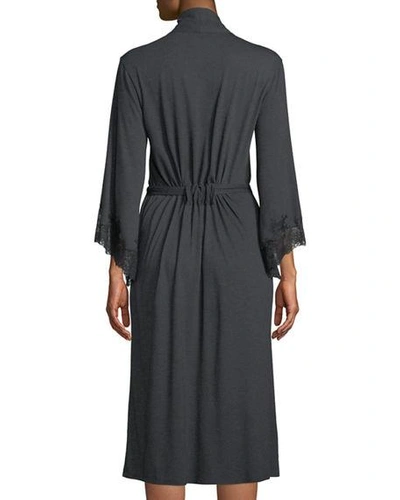 Shop Natori Luxe Shangri-la Knit Robe In Dark Gray