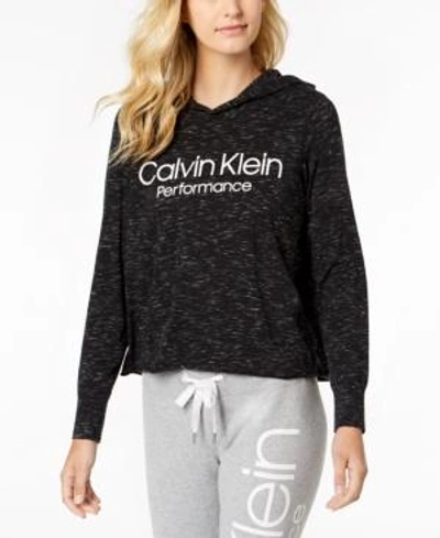 Calvin Klein Womens Performance Cropped Logo Hoodie 