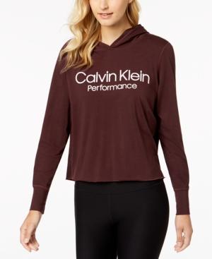 calvin klein performance cropped hoodie