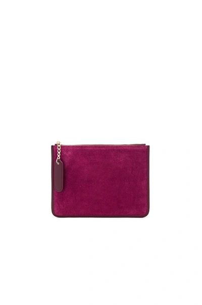 Shop The Daily Edited Suede Pouch In Burgundy