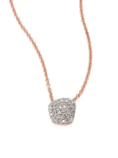 Shop Monica Vinader Nura Mini Nugget Diamond Pendant Necklace In Pink