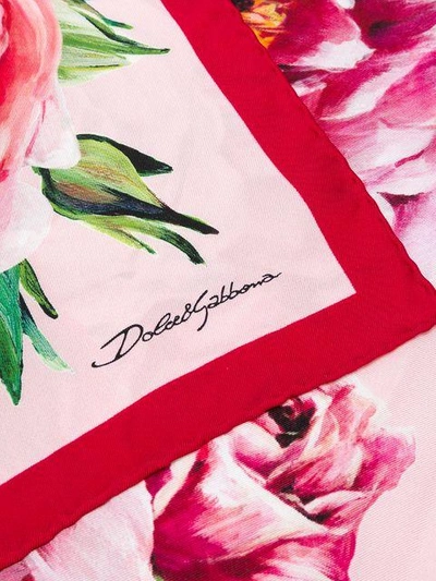 Shop Dolce & Gabbana Floral Printed Scarf In Pink