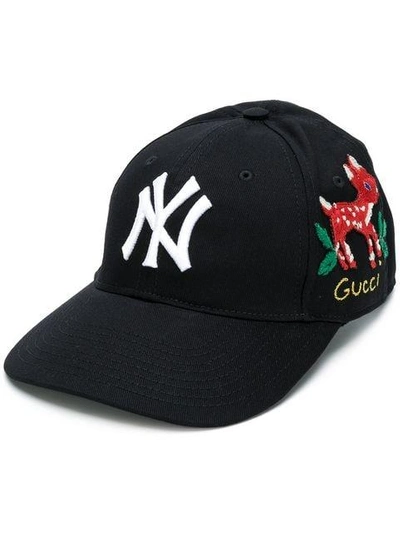 Shop Gucci Ny Yankees™ Baseball Cap In Black