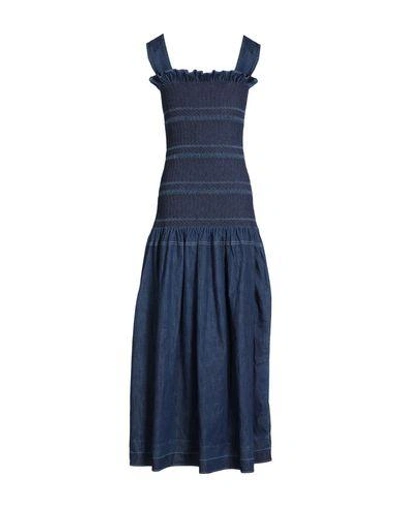 Shop Stella Mccartney Long Dresses In Blue
