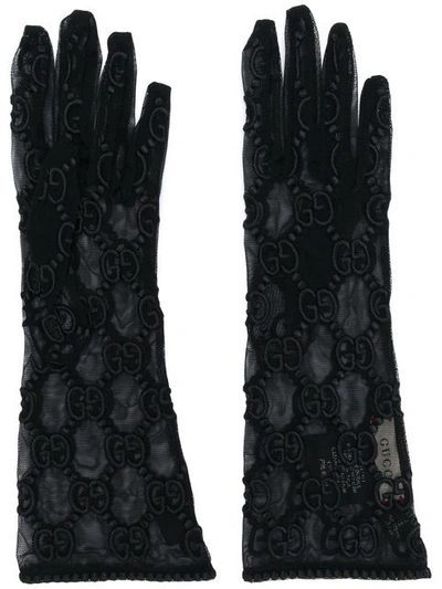Shop Gucci Gg Tulle Gloves