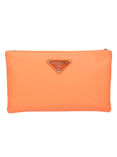 Shop Prada Pochette In Arancio Fluo