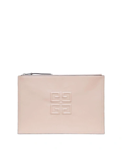 Shop Givenchy Emblem Leather Pouch In Rosa