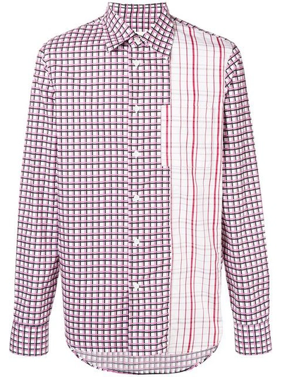 Shop Marni Contrast Checked Shirt - Pink