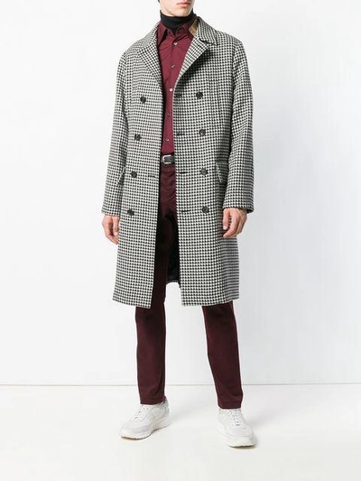 Shop Maison Flaneur Houndstooth Coat - Black