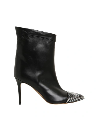Shop Alexandre Vauthier Chacha Crystals Leather Boots In Nero