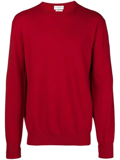 Shop Ballantyne Fine Knit Jumper In Red
