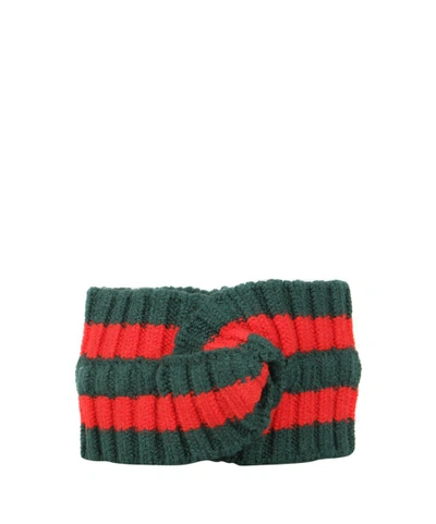 Shop Gucci Wool Web Headband In Verde