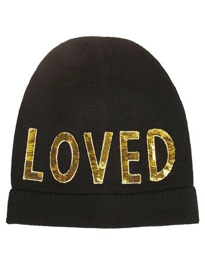 Shop Gucci Knit Loved Beanie In Nero