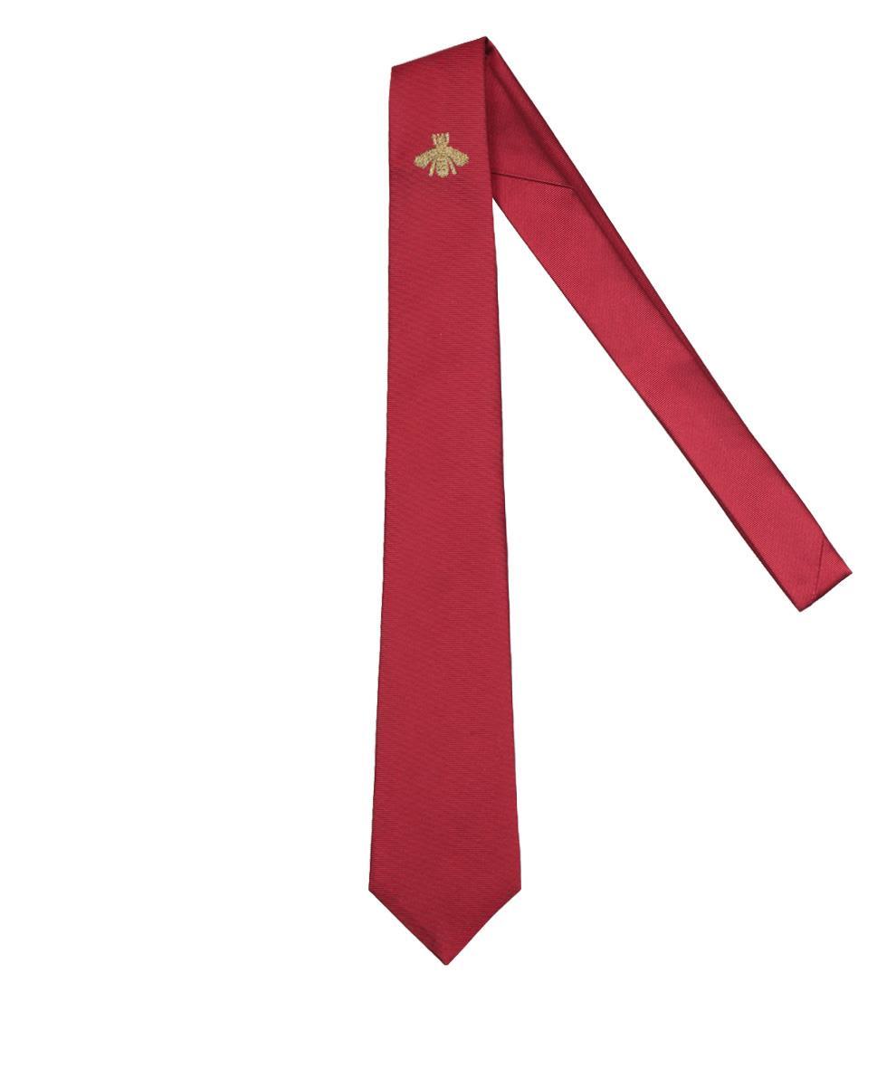 Gucci Bee Embroidered Silk Tie In Rosso | ModeSens