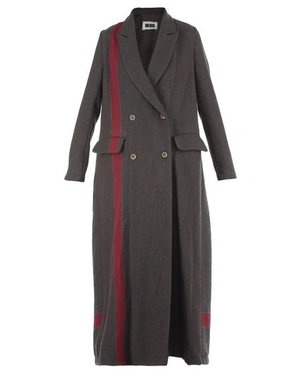 Shop Uma Wang Wool Blend Coat In Brown-red