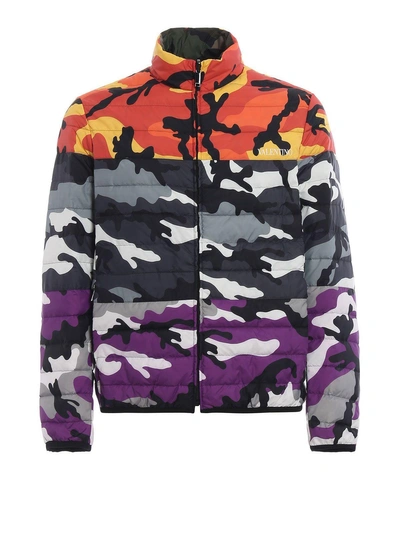 Shop Valentino Reversible Camouflage Down Jacket In 09t Camou Pop Multi