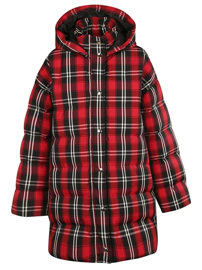 Shop Msgm Plaid Quilted Jacket