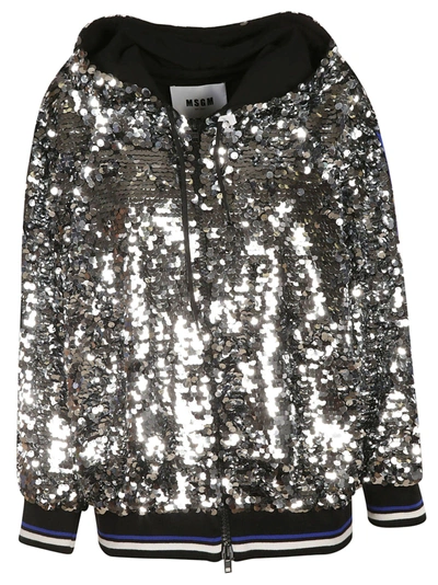 Shop Msgm Sequin Embellished Jacket