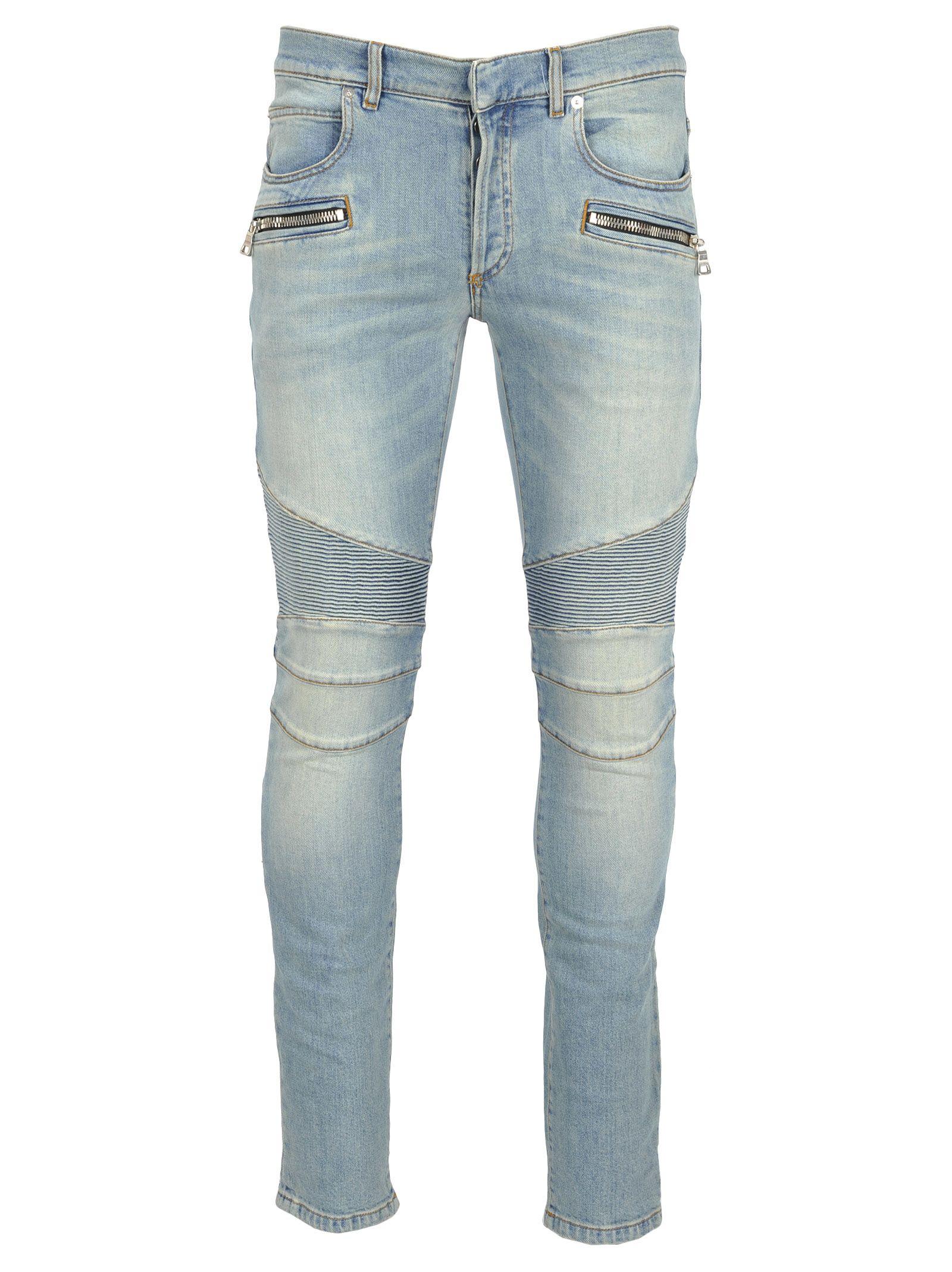 balmain skinny biker jeans