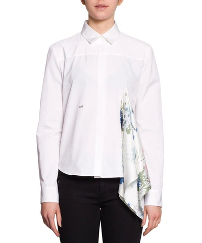 Shop Off-white Scarf Detail Cotton Shirt In Bianco