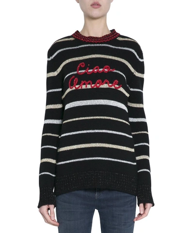 Shop Giada Benincasa Ciao Amore Wool Lurex Sweater In Nero