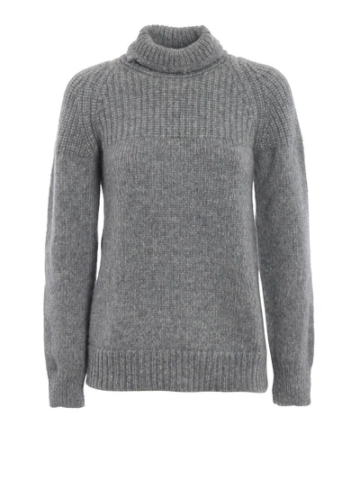 Shop Dondup Turtle Neck Knit Sweater In Grey