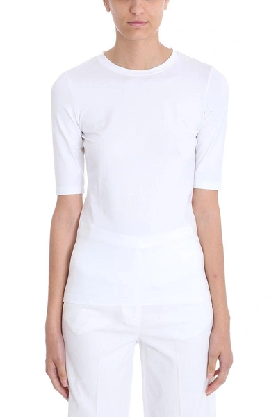 Shop Jil Sander Basic White Cotton T-shirt