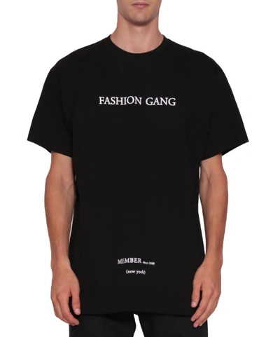 Shop Ih Nom Uh Nit Fashion Gang New York Cotton T-shirt In Nero