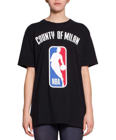 Shop Marcelo Burlon County Of Milan Nba Cotton T-shirt In Nero