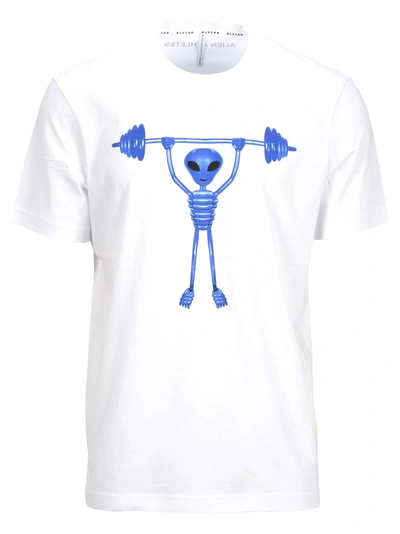 Shop Blackbarrett Tshirt Printed Gym Skeleton In White Blue