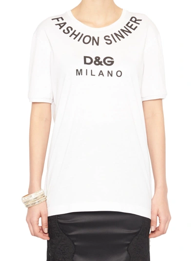 Shop Dolce & Gabbana 'fashion Sinner' T-shirt In White