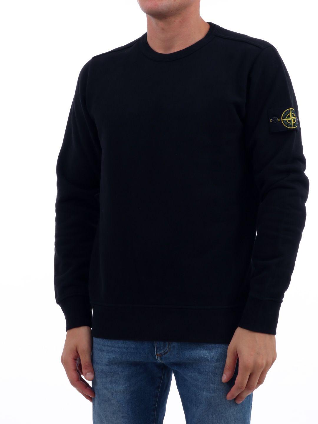 crew neck stone island black