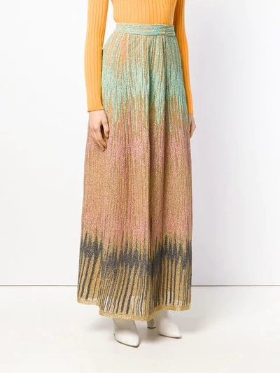 Shop M Missoni Lurex Maxi Skirt In Green