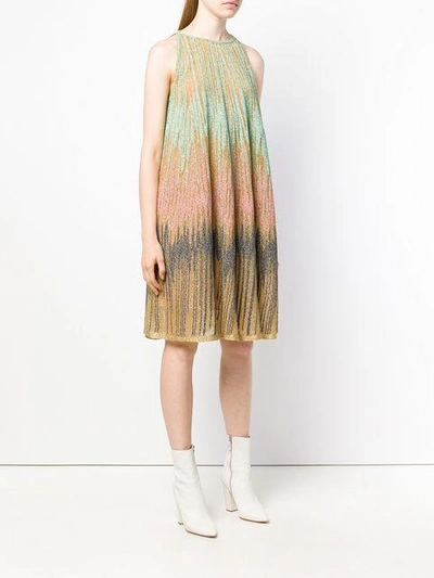 Shop M Missoni Lurex Halter Dress In Green