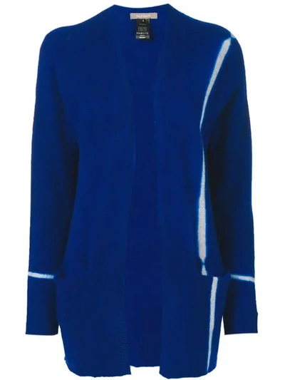 Shop Suzusan Contrast Stripe Detail Cardigan In Blue